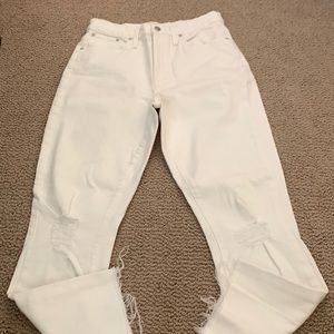 White distressed Madewell denim